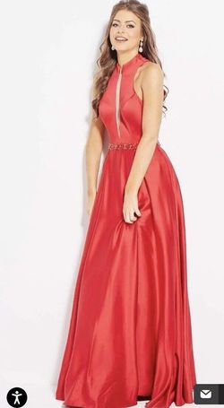 Style 58126 Jovani Red Size 4 70 Off Backless Halter A-line Dress on Queenly