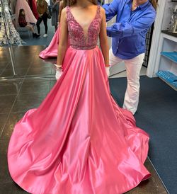 Sherri Hill Pink Size 00 Embroidery Jewelled Pageant Floor Length A-line Dress on Queenly