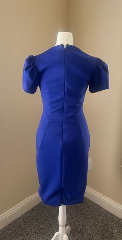 Style 4534 Ashley Lauren Blue Size 4 Jersey Pageant Cocktail Dress on Queenly