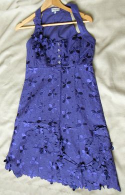 Karen Millen Purple Size 6 Floral Sorority Rush Embroidery A-line Dress on Queenly