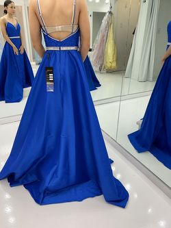 Johnathan Kayne Blue Size 0 Floor Length Embroidery Overskirt Ball gown on Queenly