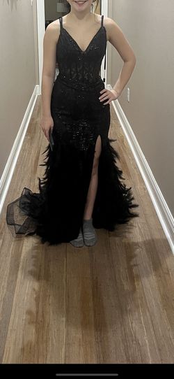Style C1119 noxanabel Black Size 2 Floor Length Mermaid Dress on Queenly