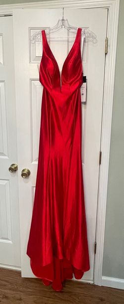 Style 56184 Sherri Hill Red Size 0 Pageant 56184 Medium Height Mermaid Dress on Queenly