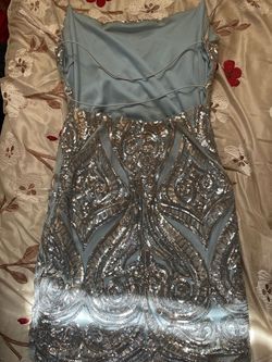 Windsor Blue Size 12 Sorority Semi Formal Plus Size Cocktail Dress on Queenly