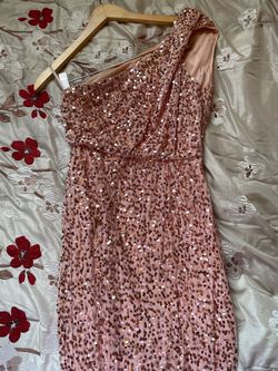 Fashion Nova Pink Size 12 One Shoulder Plus Size Floor Length Side slit Dress on Queenly