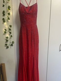 Sherri Hill Red Size 2 Jersey Square Side slit Dress on Queenly