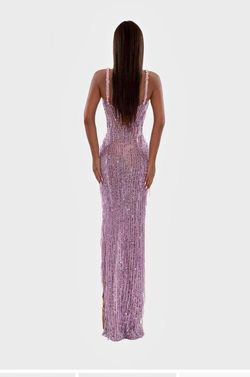 Albina Dyla Pink Size 4 Prom Medium Height Side slit Dress on Queenly