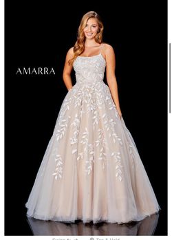 Style 20102 Amarra Gold Size 20 Ball Gown Plus Size Free Shipping Swoop A-line Dress on Queenly