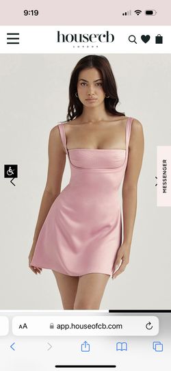 Style Kara Quartz mini dress  House of CB Pink Size 4 Military Floor Length Straight Dress on Queenly