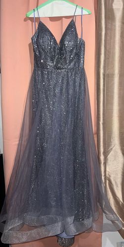 Bicici & Coty Blue Size 8 Black Tie Pageant Floor Length Straight Dress on Queenly