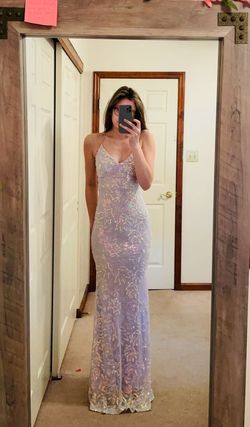 Windsor Purple Size 4 Prom Jersey Mermaid Dress on Queenly
