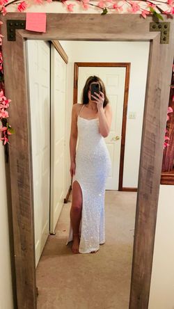 Fashion Nova White Size 4 Square Neck Pageant Engagement Side slit Dress on Queenly