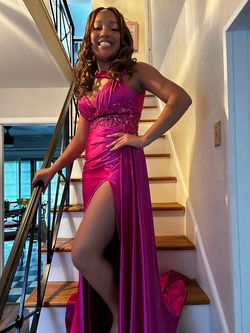 Cinderella Divine Pink Size 4 Square Neck Military Prom Mermaid Dress on Queenly