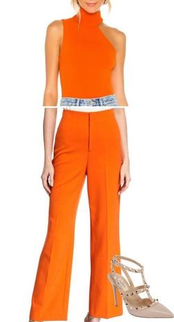 Alice and Olivia Orange Size 0 Jersey Floor Length One Shoulder Tall Height Jumpsuit Dress on Queenly