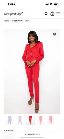 Style 38564 Ava Presley Red Size 4 Floor Length Jersey 38564 Jumpsuit Dress on Queenly