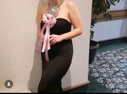 Jadore Black Size 10 Medium Height Prom Jersey Straight Dress on Queenly