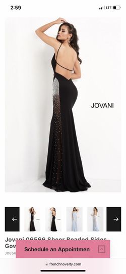 Style 06566 Jovani Black Size 0 06566 Prom A-line Dress on Queenly