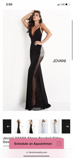 Style 06566 Jovani Black Size 0 Jersey Prom A-line Dress on Queenly