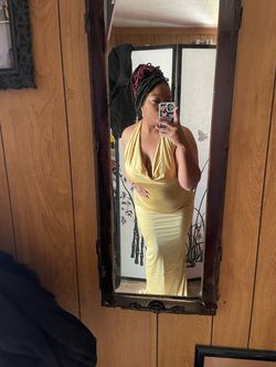 Fashion Nova Gold Size 12 Jersey Prom Medium Height Mermaid Dress on Queenly