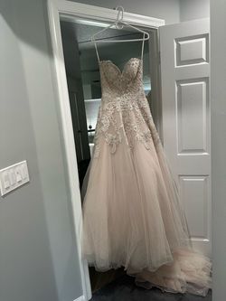 Eddy k coulture Nude Size 12 Strapless 50 Off 70 Off Plus Size Floor Length Ball gown on Queenly