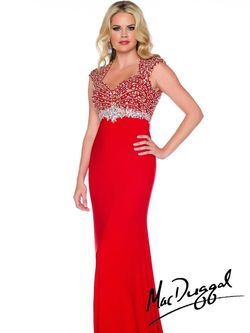 Style 42988p Mac Duggal Red Size 2 Plunge Tall Height 50 Off Mermaid Dress on Queenly