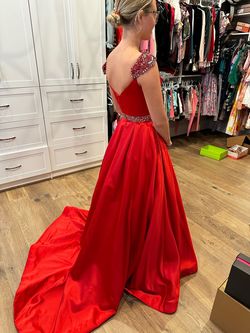 Sherri Hill Red Size 4 Pageant Medium Height Barbiecore Prom Ball gown on Queenly