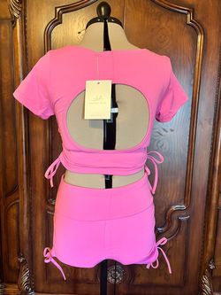 Another Mode Pink Size 12 Jersey Backless Square 50 Off Jumpsuit Dress on Queenly