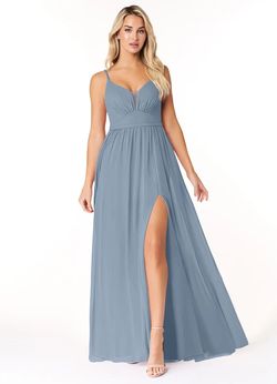 Style Rayna Azazie Blue Size 8 Rayna Floor Length A-line Dress on Queenly