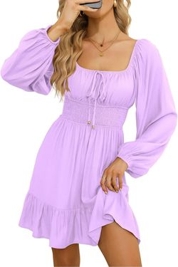 Amazon Light Purple Size 12 Long Sleeve Floor Length A-line Dress on Queenly