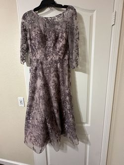 La Femme Light Purple Size 4 Short Height Appearance Long Sleeve Straight Dress on Queenly