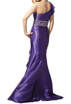 Clarisse Purple Size 2 One Shoulder Wedding Guest Pageant Mermaid Dress on Queenly