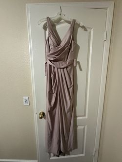 Cinderella Divine Pink Size 2 Floor Length Plunge Side slit Dress on Queenly