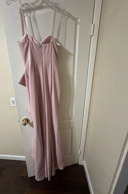 Morrell Maxie Pink Size 4 Medium Height Plunge Wedding Guest Jersey A-line Dress on Queenly