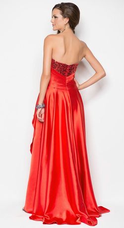 Style 9508 Blush Prom Red Size 8 Jewelled Black Tie Overskirt 9508 Train Dress on Queenly