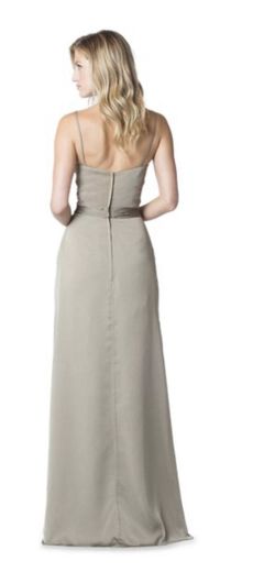 Style 1611 Bari Jay Brown Size 12 Bridesmaid Halter Plus Size A-line Dress on Queenly