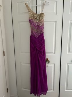 Style 96551 Faviana Multicolor Size 8 Prom Tall Height Floor Length A-line Dress on Queenly