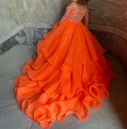 Style C318 Johnathan Kayne Orange Size 2 Cupcake Ruffles Coral Ball gown on Queenly