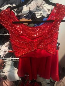 Sherri Hill Red Size 0 Cap Sleeve Jewelled Free Shipping 50 Off Cocktail Dress on Queenly
