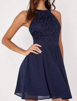 Lulus Blue Size 0 Jersey High Neck Cocktail Dress on Queenly