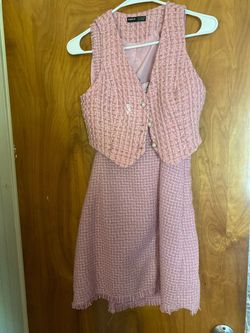 Shein Pink Size 4 Medium Height Square Neck Straight Dress on Queenly