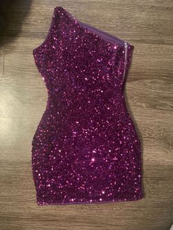 Portia and Scarlett Purple Size 00 Nightclub One Shoulder Mini Homecoming Cocktail Dress on Queenly