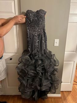 Jovani Silver Size 2 Prom 50 Off Mermaid Dress on Queenly