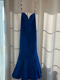 Blush Royal Blue Size 2 Wedding Guest Sweetheart Mermaid Dress on Queenly