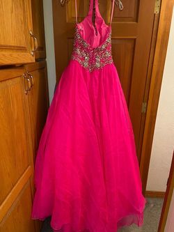 Style 2227 Johnathan Kayne Pink Size 4 2227 Floor Length Ball gown on Queenly