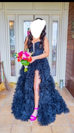 Style 88785 Amarra Black Size 0 Strapless Short Height Sweetheart Ball gown on Queenly