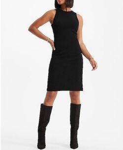 Express Black Size 12 Mini High Neck Polyester Cocktail Dress on Queenly