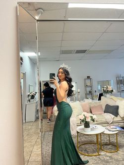 La Femme Green Size 4 Wedding Guest Quinceanera Quinceañera Military Straight Dress on Queenly