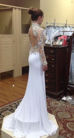 Tony Bowls White Size 0 Prom Free Shipping 50 Off Side slit Dress on Queenly
