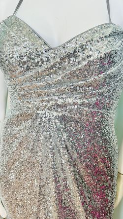 Style 8114L Alfred Angelo Silver Size 14 8114l 50 Off Sequined A-line Dress on Queenly