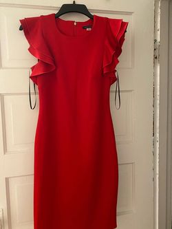 Tommy hilfiger Red Size 2 Swoop Mini Cocktail Dress on Queenly